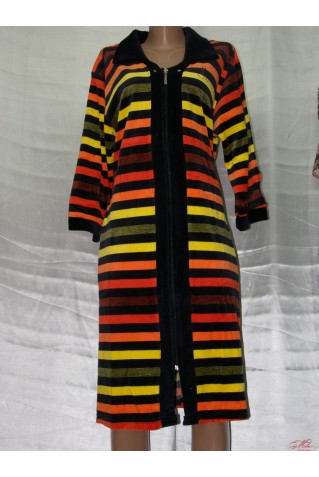 Велюровый халат на змейке